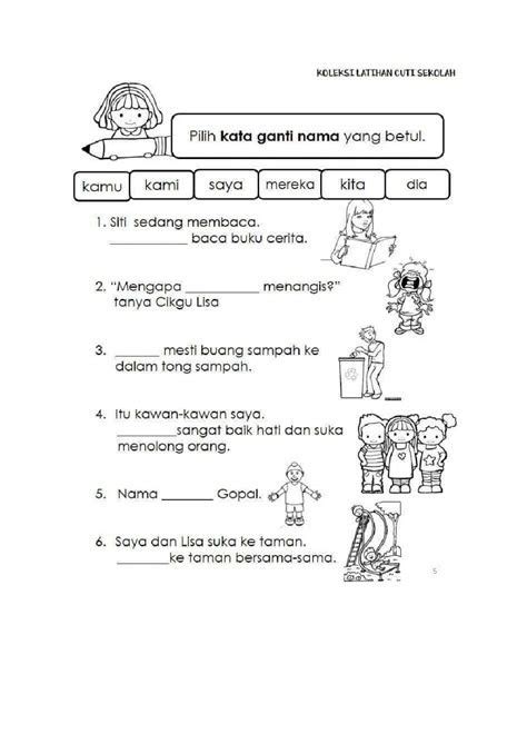 Latihan Kata Ganti Nama Tunjuk Tahun Kata Ganti Nama Tempat Dan My