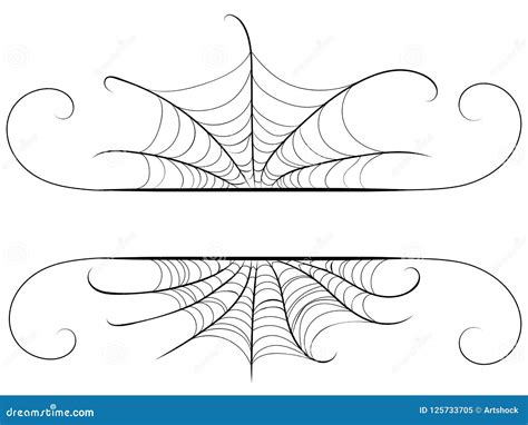 Decorative Spider Web Border Stock Vector Illustration Of Season