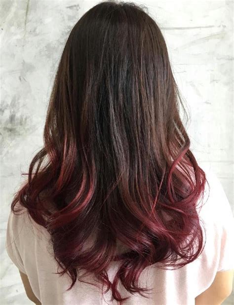 Red Dip Dye Hair