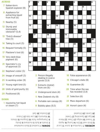 Free Printable General Knowledge Crossword Puzzles Easy Crossword