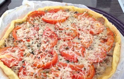 Tarte au thon et aux champignons Recette de Tarte au thon et aux
