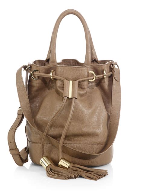 See By Chloé Vicki Handcarry Leather Bucket Bag In Brown Taupe Lyst