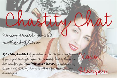 chastity chat sunday with ms harper the jack off club