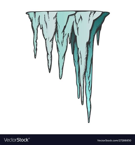 Stalactite Ancient Cave Element Color Royalty Free Vector