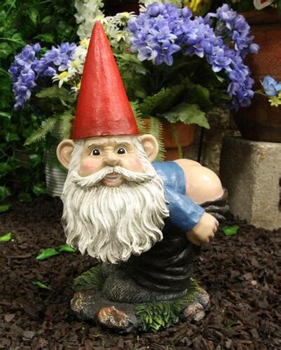 H Large Naughty Fun Prank Bare Butts Mooning Grumpy Garden Gnome