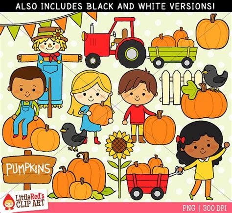 A Cute Collection Of Fall Themed Clip Art 14 Pieces In Color 14 In