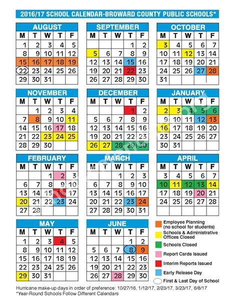 Calendario Escolar Broward 2022 2023