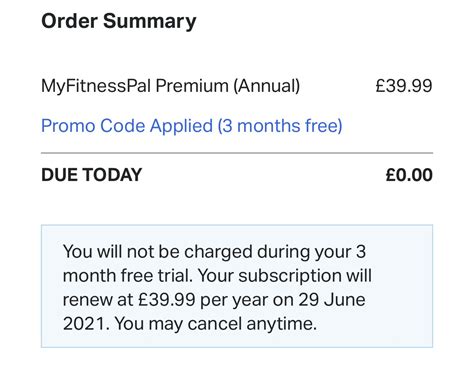 MyFitnessPal 3 Months Free Premium Subscription With Code My