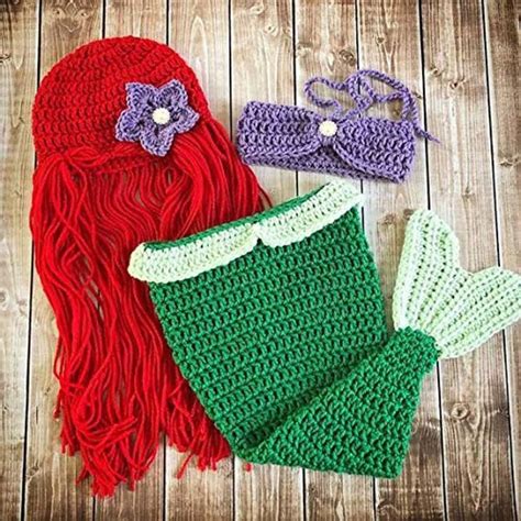 Ariel Knit Baby Mermaid Costume Handmade Knitted Christmas Etsy
