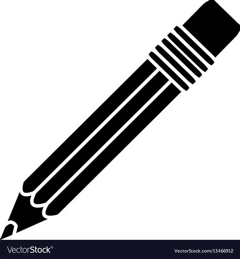 Black Contour Pencil Icon Stock Royalty Free Vector Image