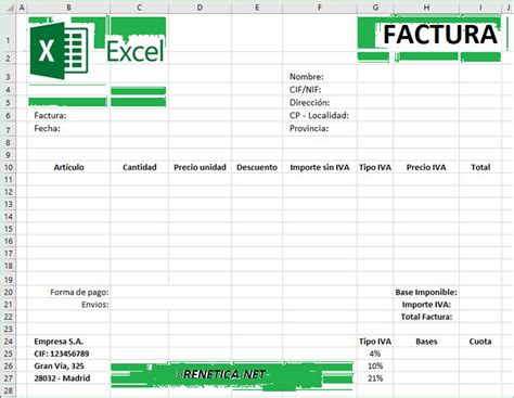 Plantilla De Factura De Excel Factura Editable Plantilla De Etsy Vrogue