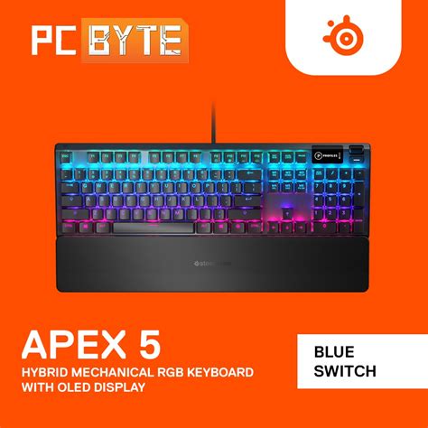 Steelseries Apex 5 Wired Gaming Hybrid Mechanical Blue Switch Rgb