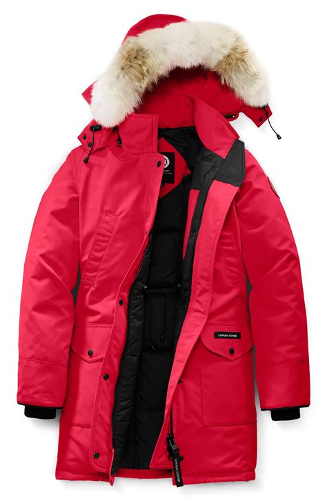 Canada Goose Trillium Fusion Fit Hooded Parka With Genuine Coyote Fur Trim In Red Lyst