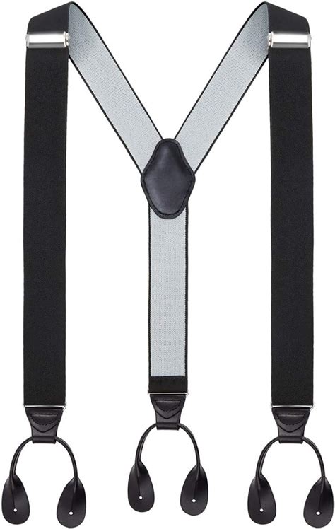 Mens Button End Suspenders For Men 49 Inch Y Back Adjustable Elastic