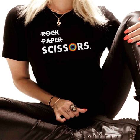 Lgbtq Rock Paper Scissors Lesbian Pride Shirt Lesbian Girlfriend Funny Shirt Queer Women Sexy