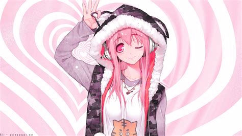 Hoodie Cute Anime Girl Pink Hair