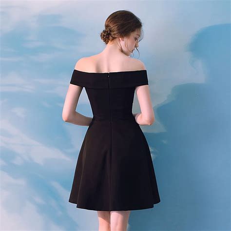 elegant sexy little black dress black cocktail dress classic dress party gown knee length v neck