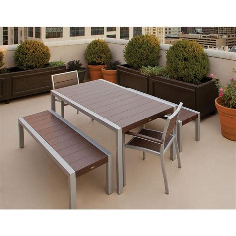 The steel frame with powder coating is rustproof and weather. Trex Outdoor Furniture Surf City Textured Silver 5-Piece ...