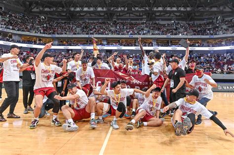The Up Fighting Maroons Celebrate After Winning The Uaap Season 84 Men