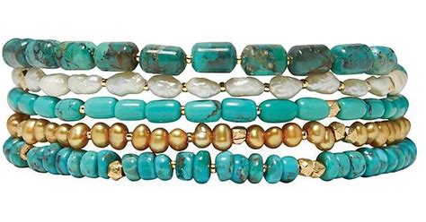 Chan Luu Naked K Gold Plated Turquoise Freshwater Pearl Wrap