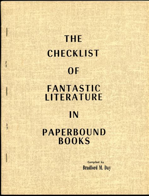 The Checklist Of Fantastic Literature In Paperbound Books By Day