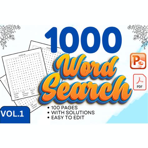 1000 Word Search Puzzle And Solution Masterbundles