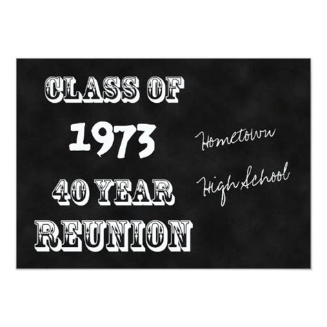 40th Year Class Reunion Chalkboard Card Zazzle