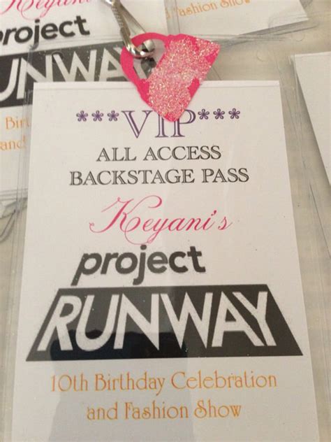 vip passes fashion show backstage pass backstage pass etsy