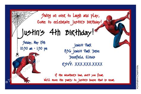 spider man party invitations