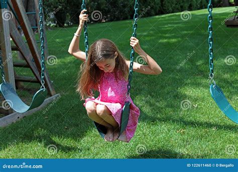 Girl On The Swings Royalty Free Stock Photography Cartoondealer