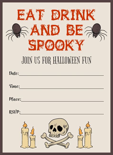 10 Best Scary Printable Halloween Invitations Printab