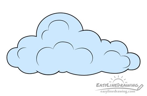 How To Draw A Cloud Step By Step Easylinedrawing