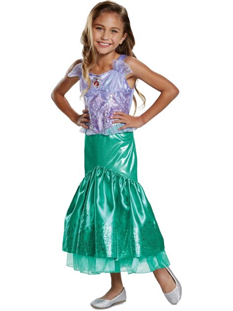 disney girls green little mermaid ariel glitter sequin halloween dress costume m 7 8 walmart