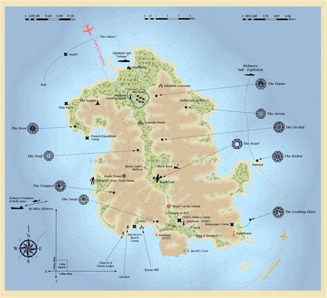 Geography Of Lost Retrospective High Res Of The Island Map