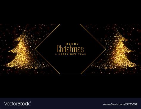 Sparkles Christmas Tree Design With Text Space Vector Image
