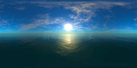 Hdri High Resolution Map The Sun In The Clouds Over The Sea Stock