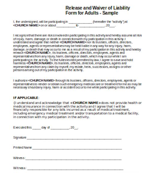 FREE Printable Liability Waiver Forms In PDF Ms Word Hot Sex
