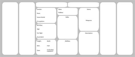 Printable Character Profile Template