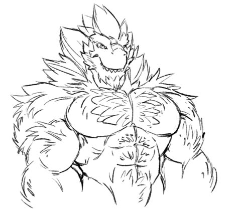 Spedumon On Twitter A Quick Sketch Of A Hairy Feathery Daddy T Rex