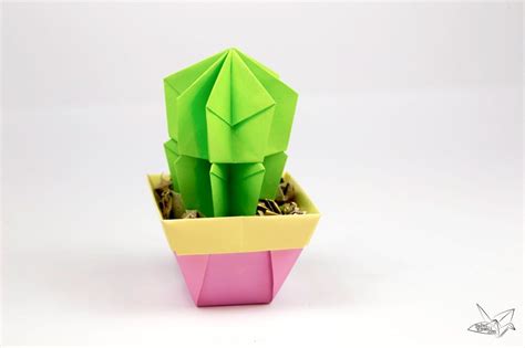 Origami Cactus Tutorial Avec Images Pliage Papier Pliage Papier