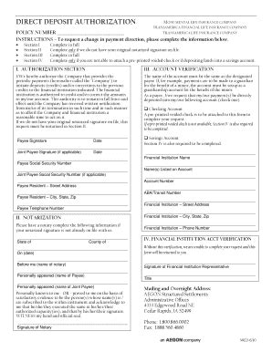 Maybe you would like to learn more about one of these? Transasmerica Direct Deposit Form - Fill Online, Printable, Fillable, Blank | PDFfiller