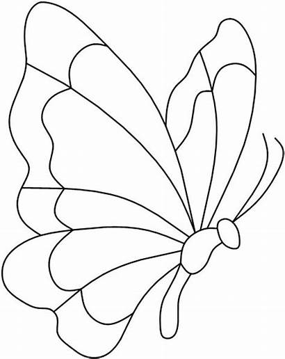 Outline Flower Clipart Simple Printable Pattern Butterfly