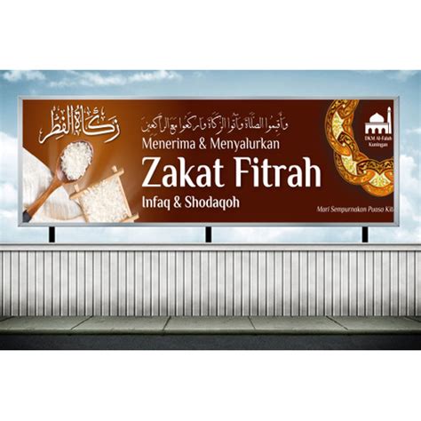 Jual Spanduk Banner Zakat Fitrah Free Desain 200 X 100 Cm Kab