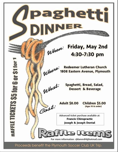 Spaghetti Dinner Fundraiser Flyer Template