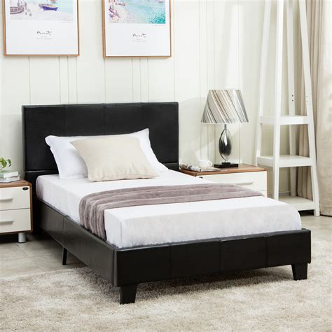 Floor beds can seem sloppy and untidy, but the trick to pulling them off is the styling, it's really all about balance. Bed Frame Mecor Slats Upholstered Headboard Bedroom Faux ...