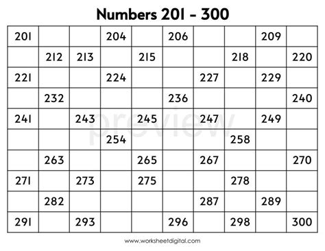 Number Charts 1 1000 Missing Numbers 1 1000 Printable Black And White