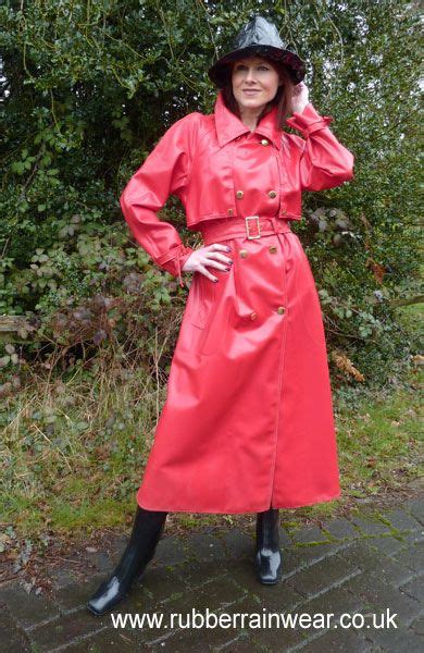 Red Is The Colour Of Passion Check Out This Stunning Babe In Her Hot Red Rubber Rainwear