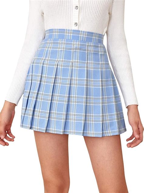 Milumia Girls High Waist Plaid Pleated Mini Skirt Preppy