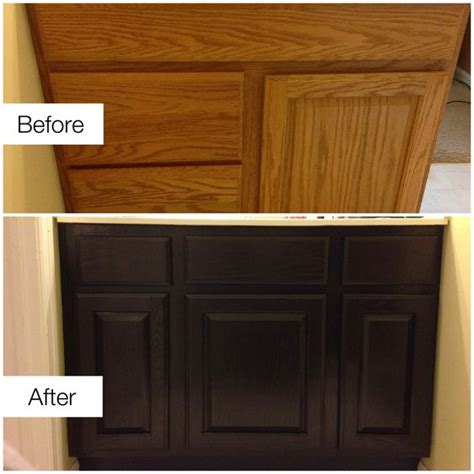 Get a unique kitchen with stain cabinets in extraordinary design and great prices. Before & After Staining Ugly Golden Oak Cabinets ...
