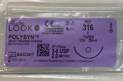 Sutures 3 0 26mm Sh Size Taper Point Vicryl Hr26 Pes83600
